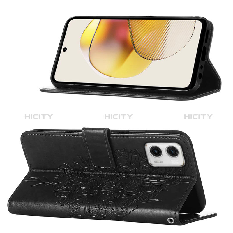 Funda de Cuero Cartera con Soporte Mariposa Carcasa YB1 para Motorola Moto G73 5G