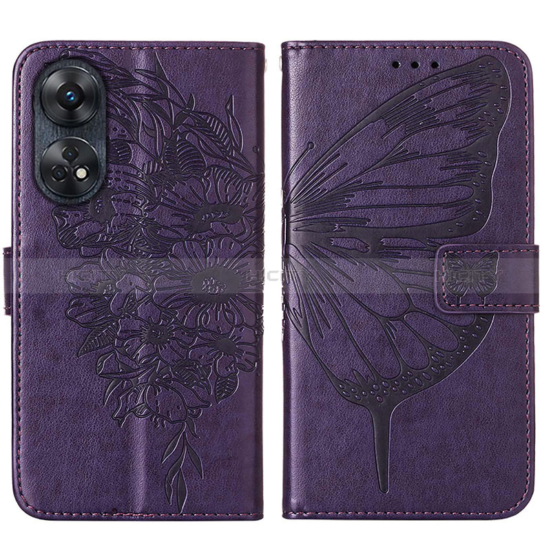 Funda de Cuero Cartera con Soporte Mariposa Carcasa YB1 para Oppo Reno8 T 4G