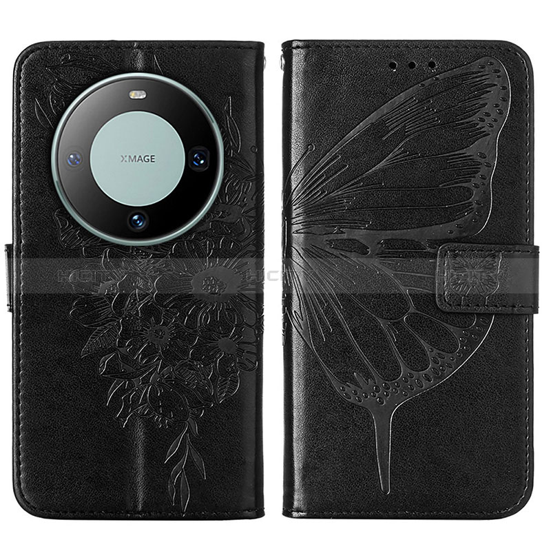 Funda de Cuero Cartera con Soporte Mariposa Carcasa YB2 para Huawei Mate 60 Pro+ Plus