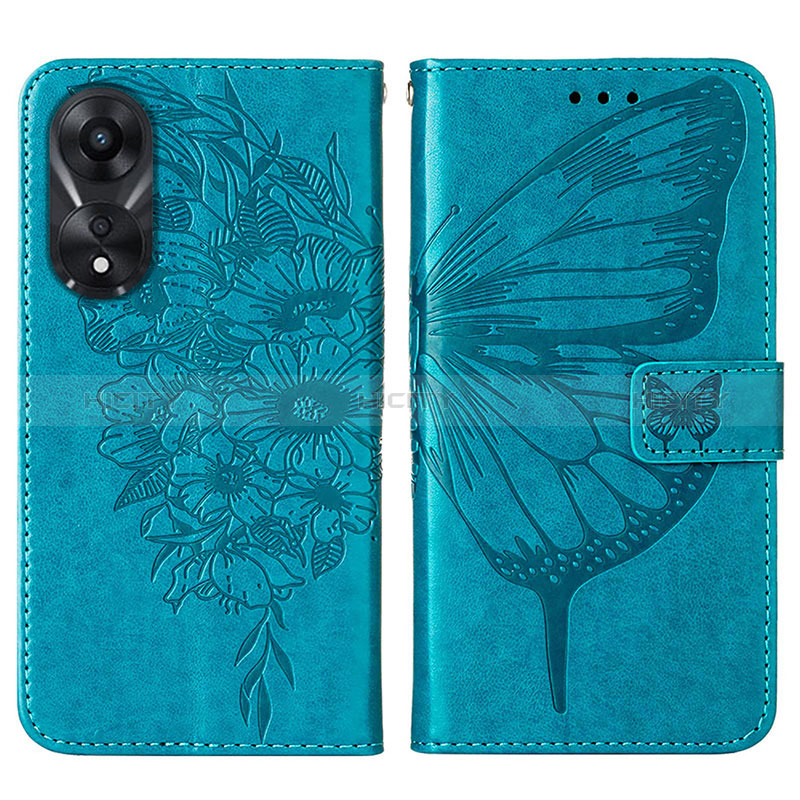 Funda de Cuero Cartera con Soporte Mariposa Carcasa YB2 para Oppo A58 5G