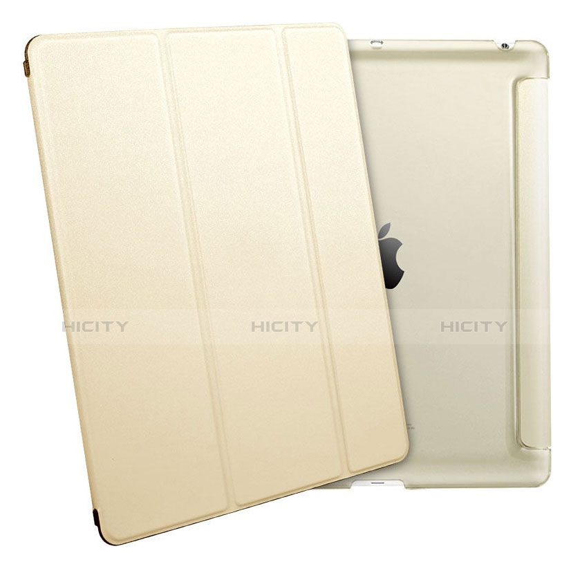 Funda de Cuero Cartera con Soporte para Apple iPad 2 Oro