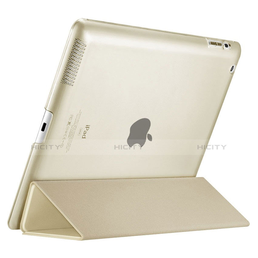 Funda de Cuero Cartera con Soporte para Apple iPad 2 Oro