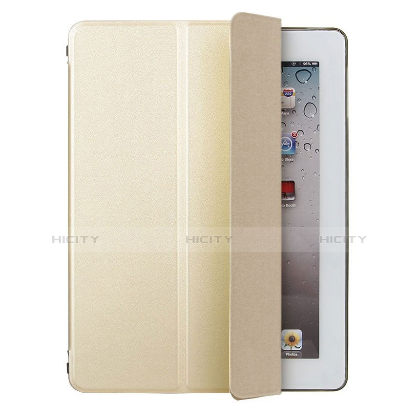 Funda de Cuero Cartera con Soporte para Apple iPad 2 Oro