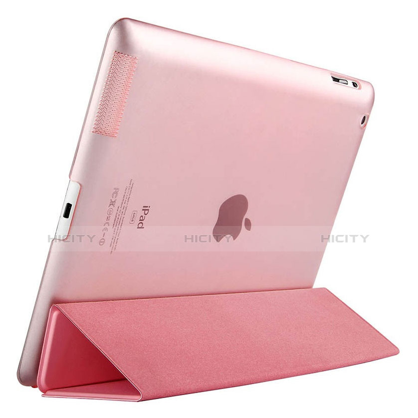 Funda de Cuero Cartera con Soporte para Apple iPad 3 Rosa