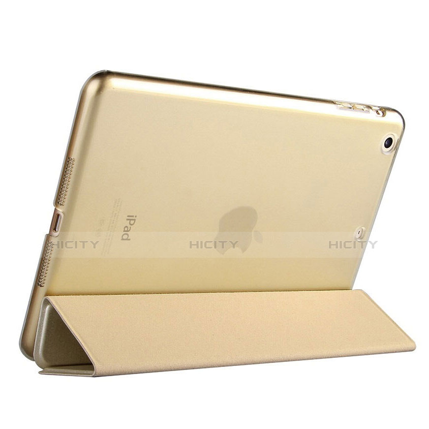 Funda de Cuero Cartera con Soporte para Apple iPad Mini 2 Oro