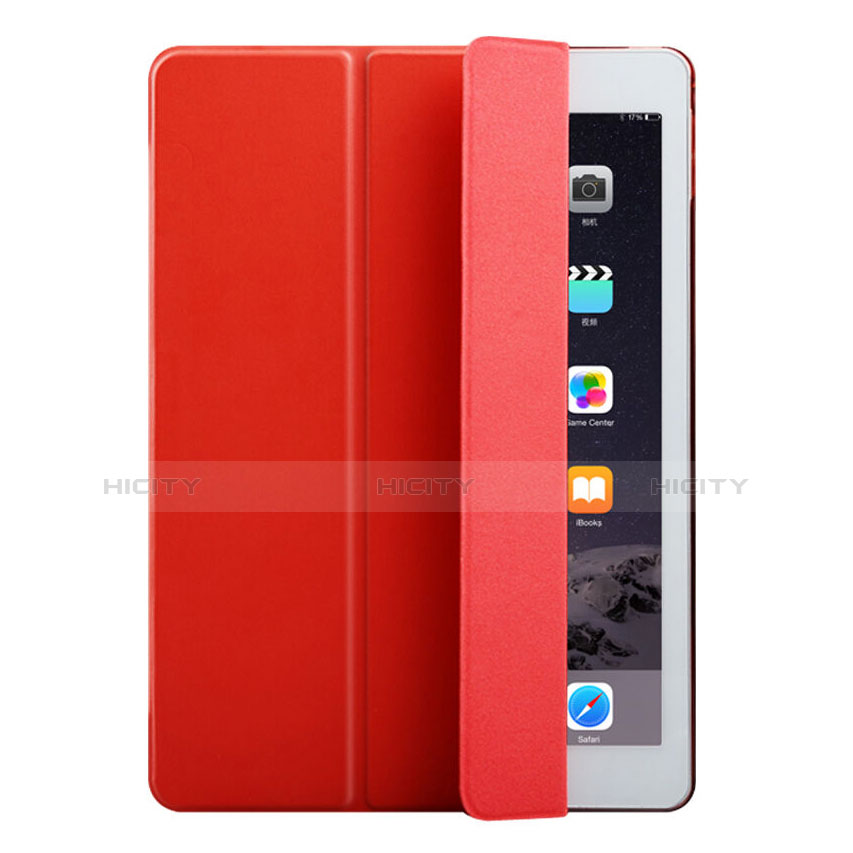 Funda de Cuero Cartera con Soporte para Apple iPad Mini 2 Rojo