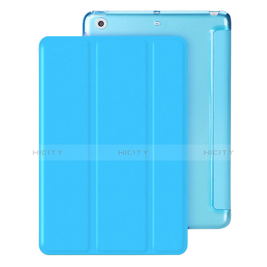 Funda de Cuero Cartera con Soporte para Apple iPad Mini Azul Cielo