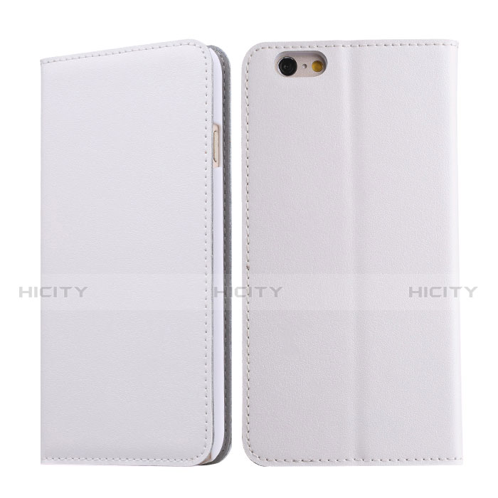 Funda de Cuero Cartera con Soporte para Apple iPhone 6 Blanco