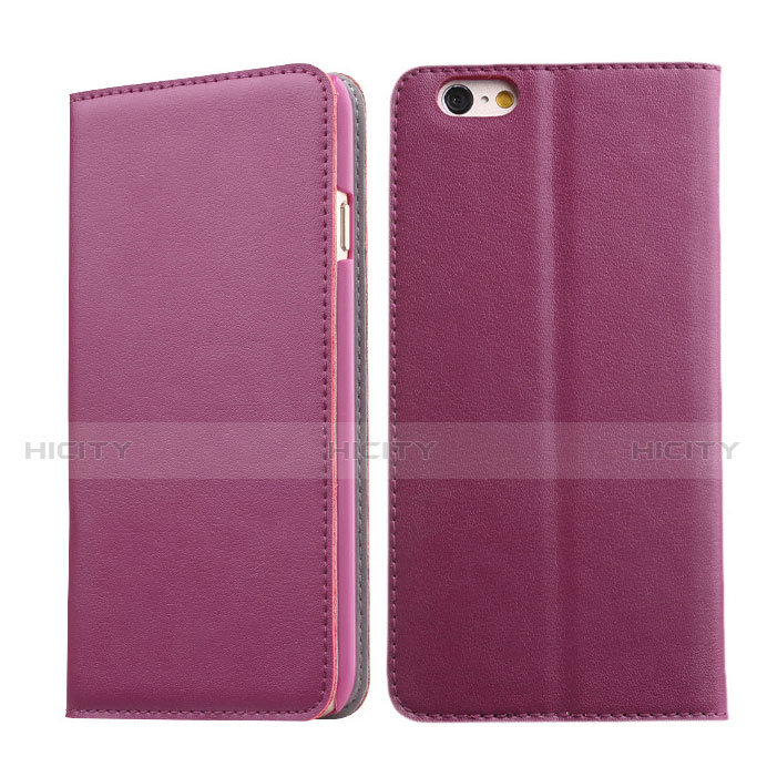 Funda de Cuero Cartera con Soporte para Apple iPhone 6S Morado