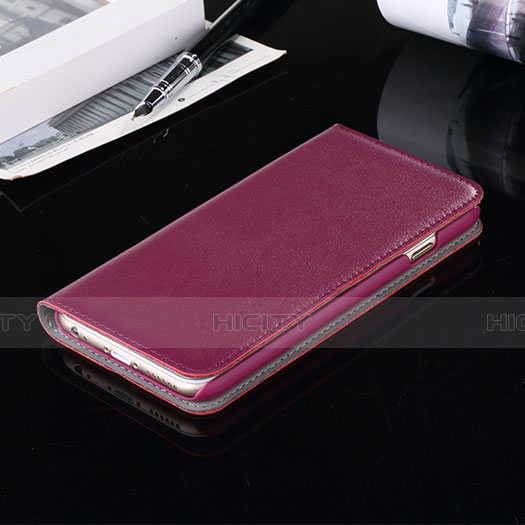 Funda de Cuero Cartera con Soporte para Apple iPhone 6S Morado