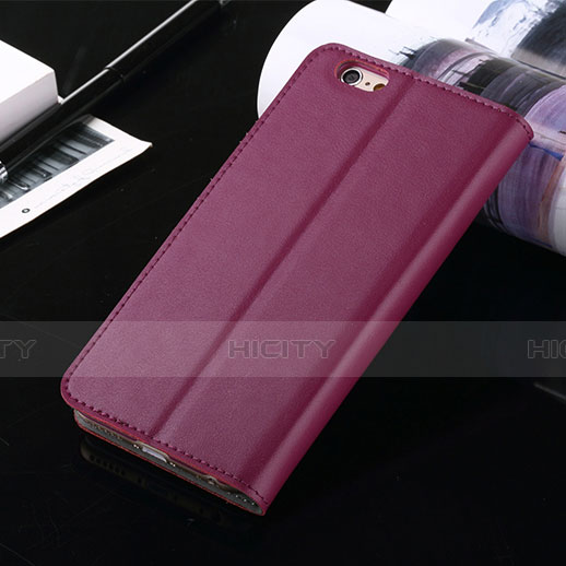 Funda de Cuero Cartera con Soporte para Apple iPhone 6S Morado