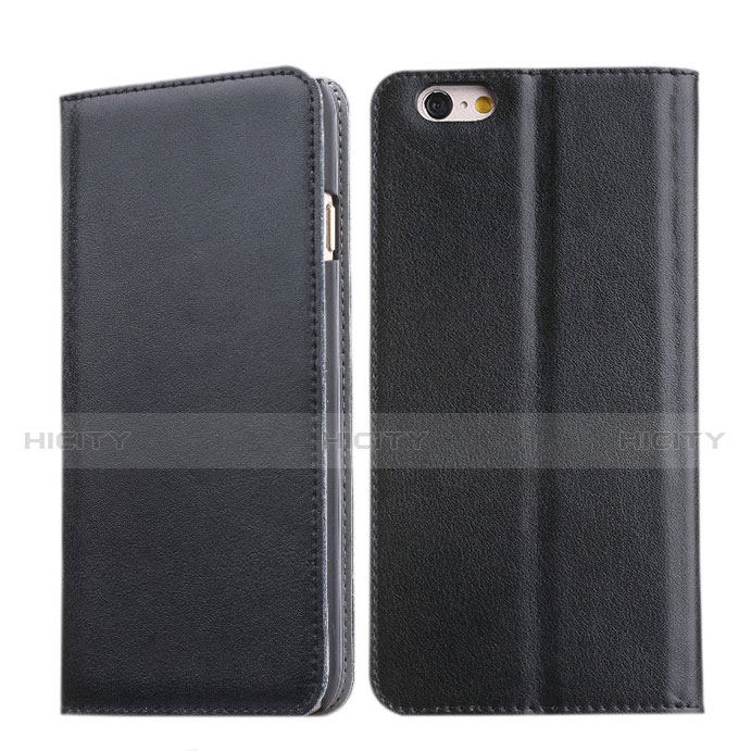 Funda de Cuero Cartera con Soporte para Apple iPhone 6S Negro