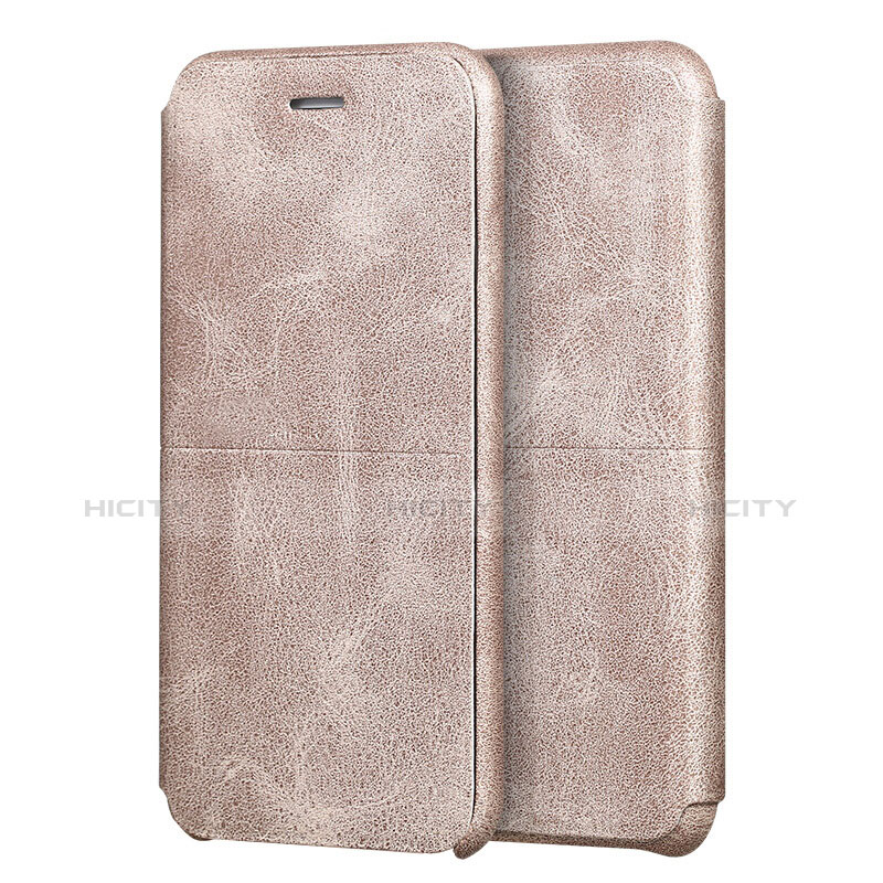 Funda de Cuero Cartera con Soporte para Apple iPhone 7 Oro