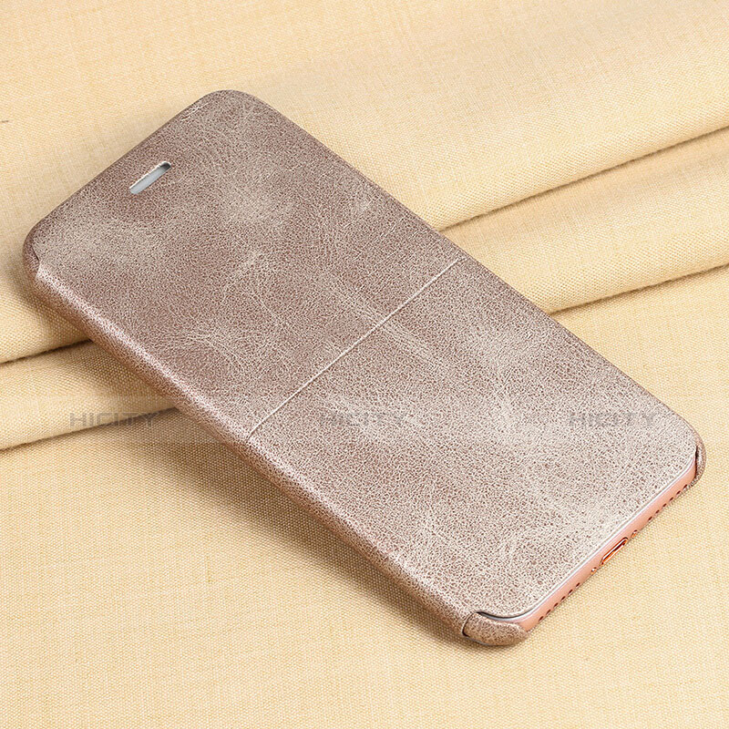 Funda de Cuero Cartera con Soporte para Apple iPhone 7 Oro