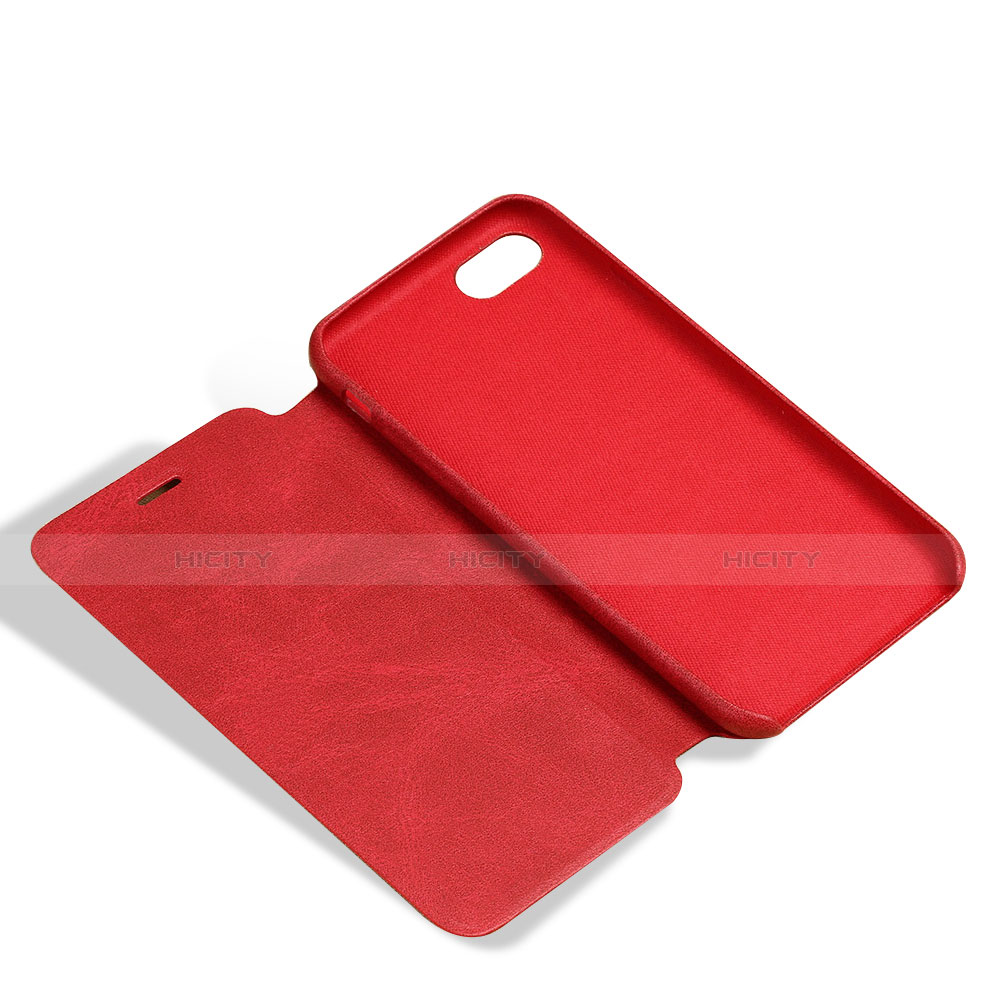 Funda de Cuero Cartera con Soporte para Apple iPhone 7 Rojo