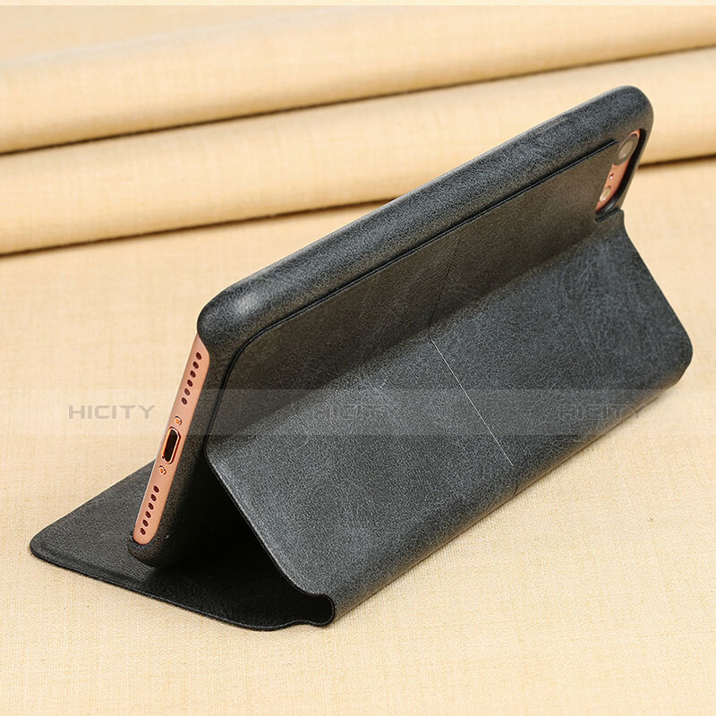 Funda de Cuero Cartera con Soporte para Apple iPhone 8 Negro