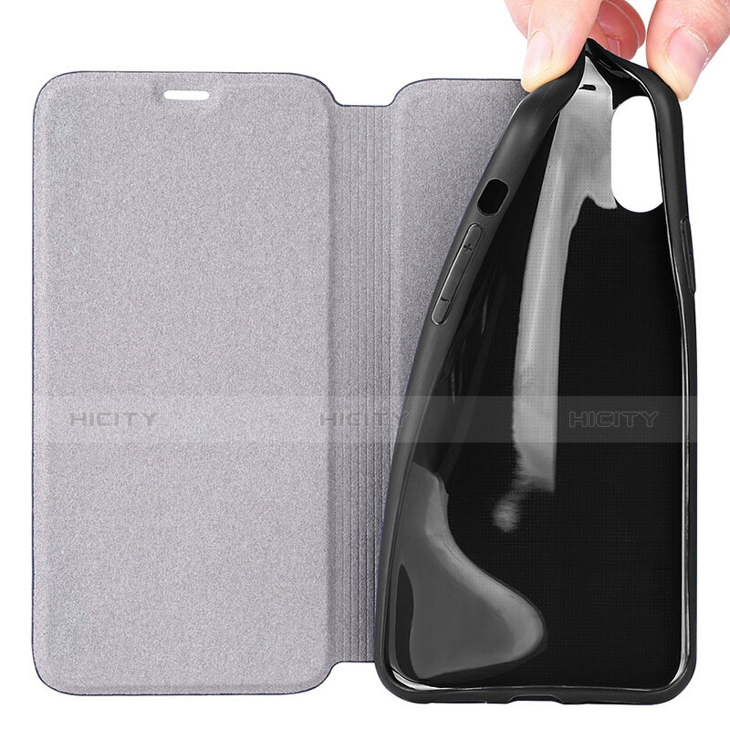 Funda de Cuero Cartera con Soporte para Apple iPhone Xs Negro