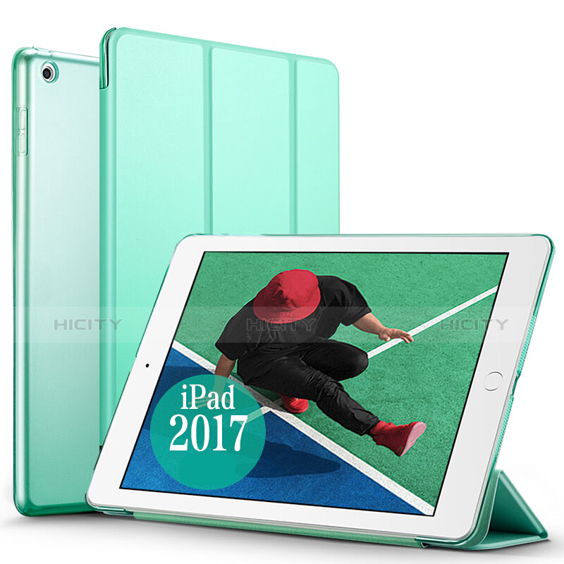 Funda de Cuero Cartera con Soporte para Apple New iPad 9.7 (2017) Verde