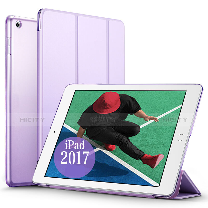 Funda de Cuero Cartera con Soporte para Apple New iPad Pro 9.7 (2017) Morado