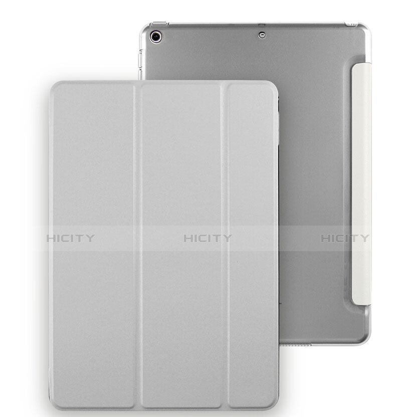 Funda de Cuero Cartera con Soporte para Apple New iPad Pro 9.7 (2017) Plata