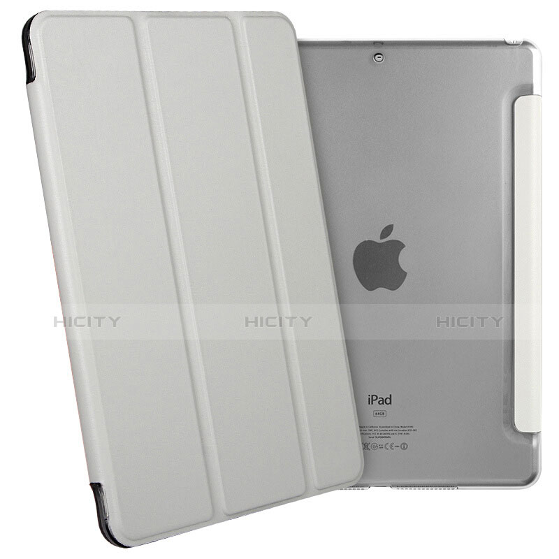 Funda de Cuero Cartera con Soporte para Apple New iPad Pro 9.7 (2017) Plata