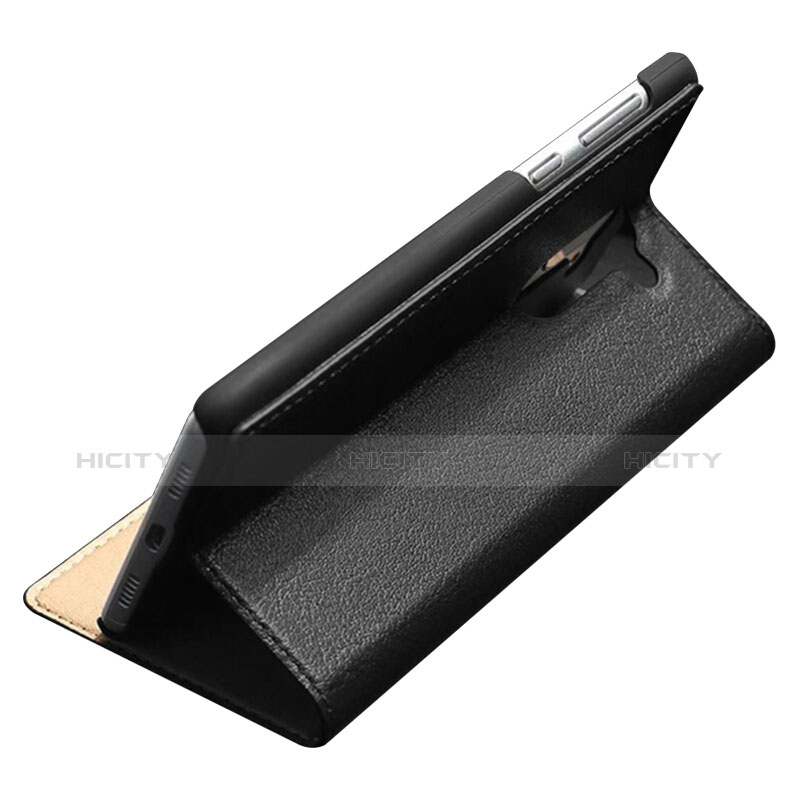 Funda de Cuero Cartera con Soporte para Huawei GR5 (2017) Negro