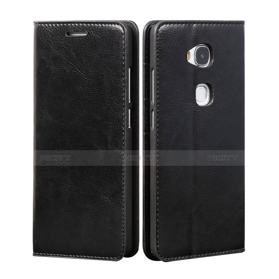 Funda de Cuero Cartera con Soporte para Huawei GR5 Negro