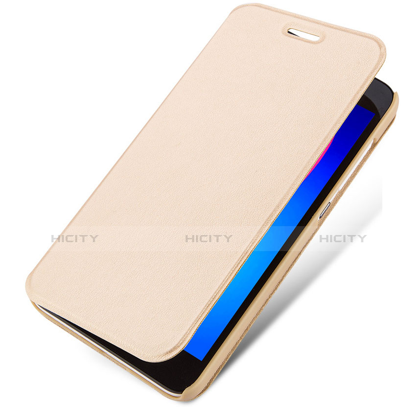 Funda de Cuero Cartera con Soporte para Huawei Honor 4X Oro