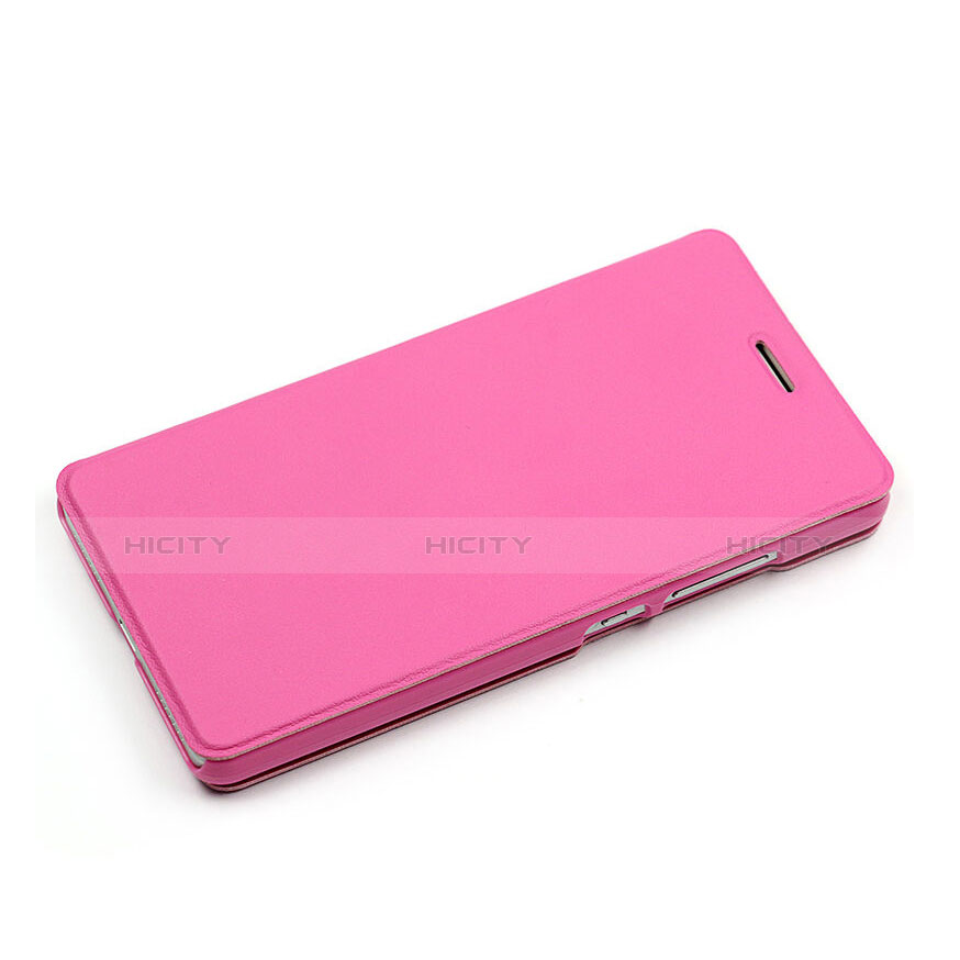 Funda de Cuero Cartera con Soporte para Huawei Honor 7 Dual SIM Rosa