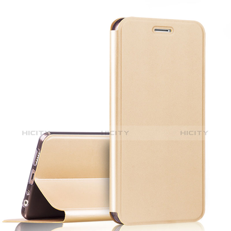 Funda de Cuero Cartera con Soporte para Huawei Honor 7X Oro