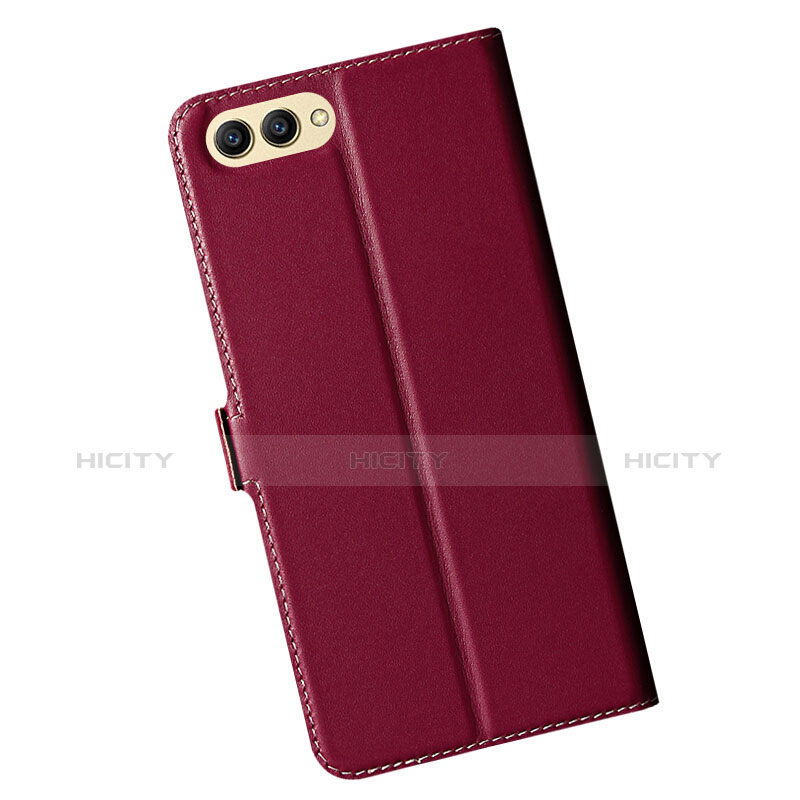 Funda de Cuero Cartera con Soporte para Huawei Honor V10 Rojo