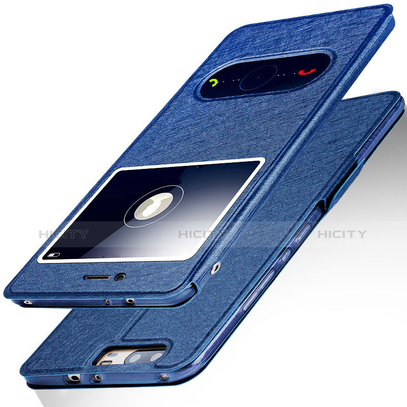 Funda de Cuero Cartera con Soporte para Huawei Honor V8 Azul