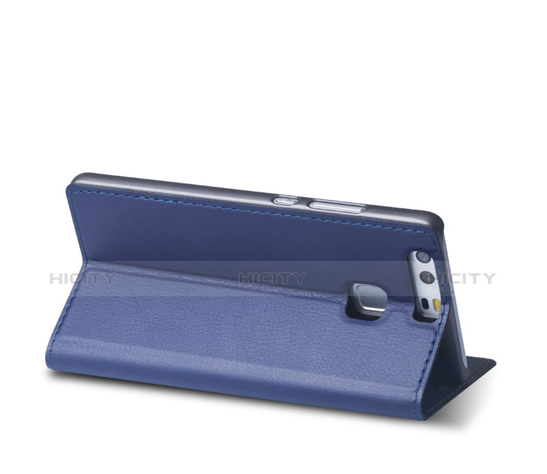 Funda de Cuero Cartera con Soporte para Huawei P9 Plus Azul