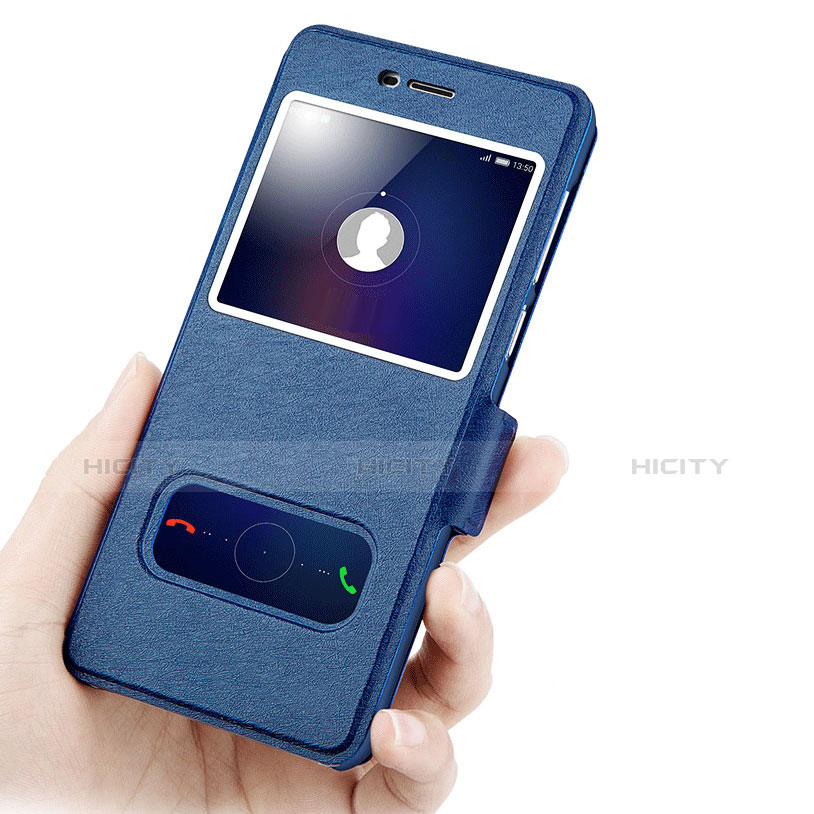 Funda de Cuero Cartera con Soporte para Huawei Y5 III Y5 3 Azul