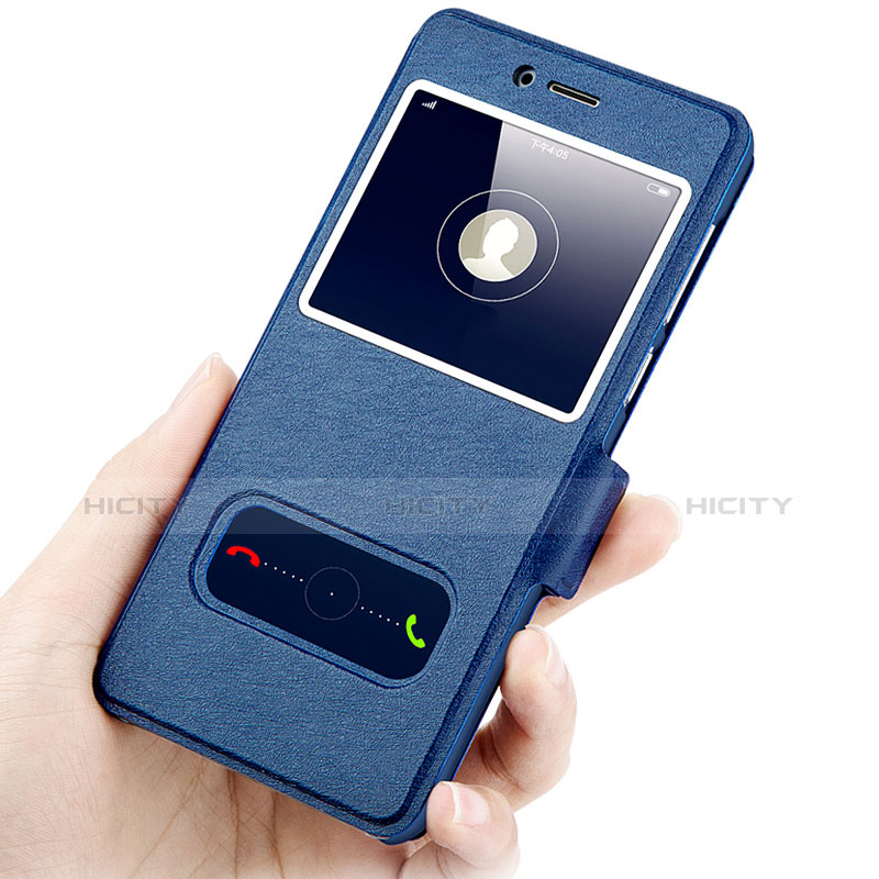 Funda de Cuero Cartera con Soporte para Huawei Y7 Prime Azul