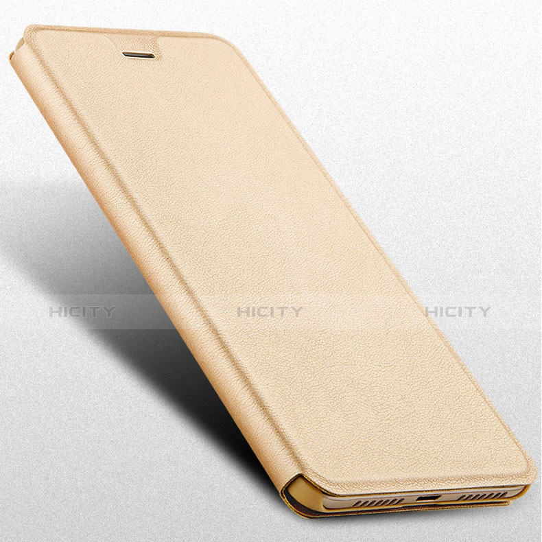 Funda de Cuero Cartera con Soporte para Huawei Y7 Prime Oro