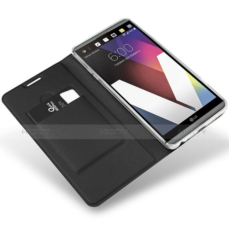 Funda de Cuero Cartera con Soporte para LG G6 Negro