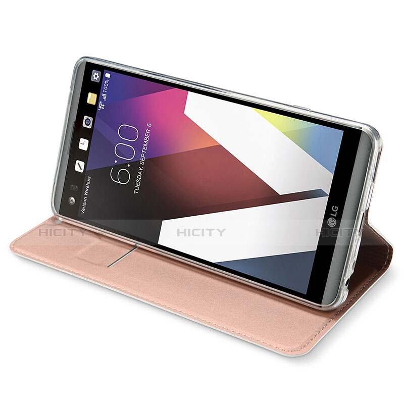 Funda de Cuero Cartera con Soporte para LG G6 Oro Rosa