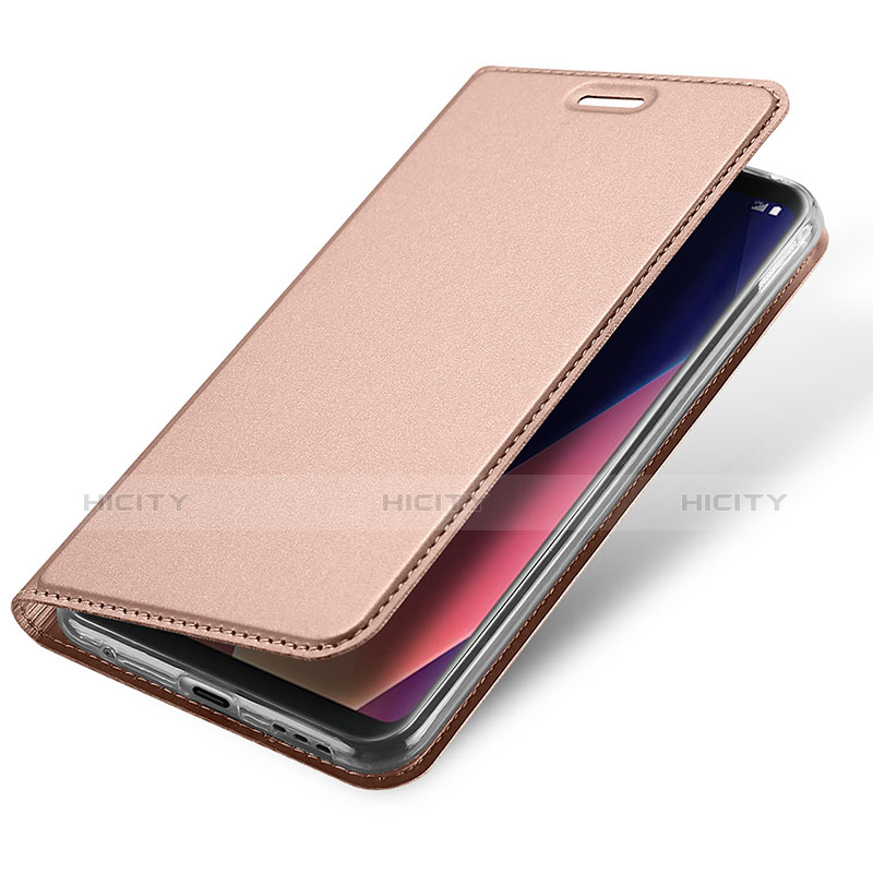 Funda de Cuero Cartera con Soporte para LG V30 Oro Rosa