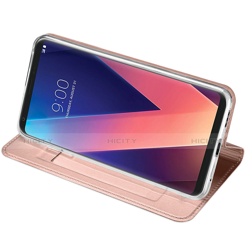 Funda de Cuero Cartera con Soporte para LG V30 Oro Rosa