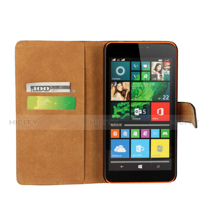 Funda de Cuero Cartera con Soporte para Microsoft Lumia 640 XL Lte Negro