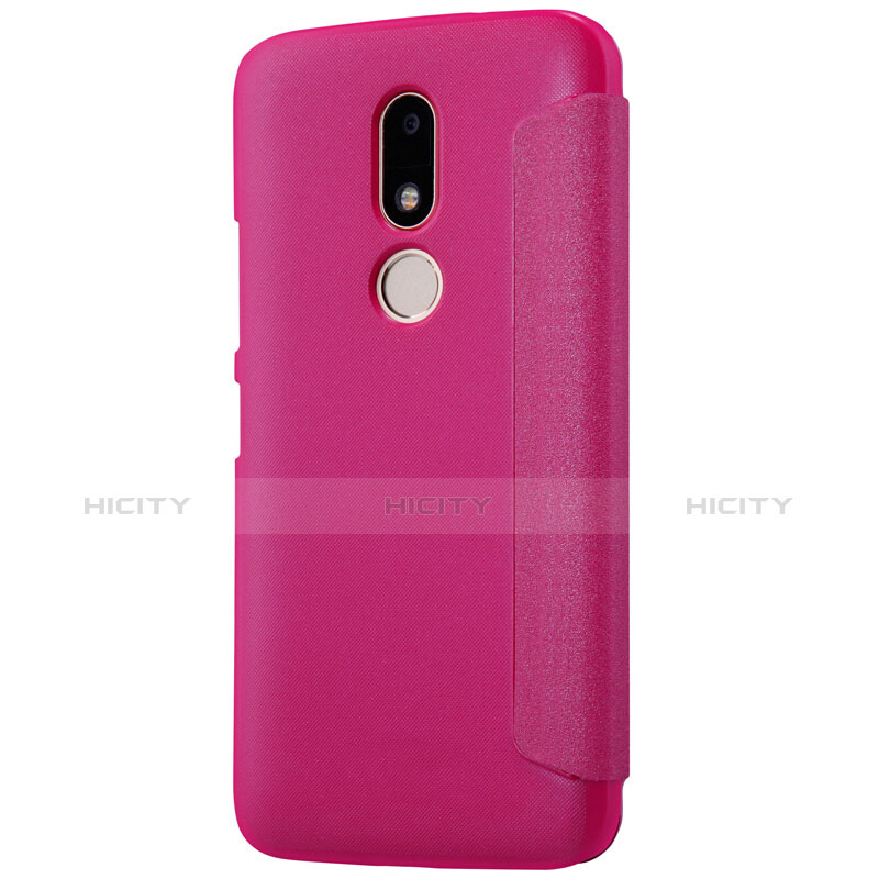 Funda de Cuero Cartera con Soporte para Motorola Moto M XT1662 Rojo