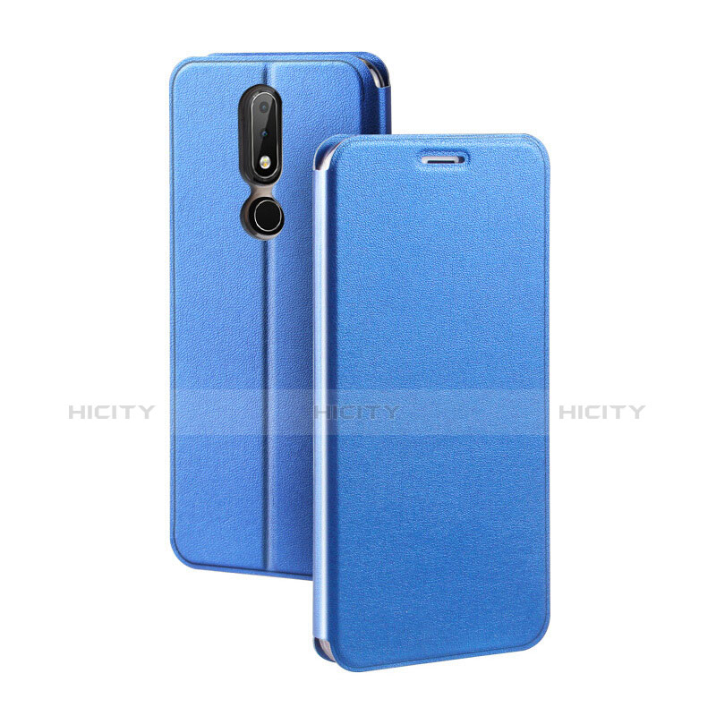 Funda de Cuero Cartera con Soporte para Nokia X5 Azul