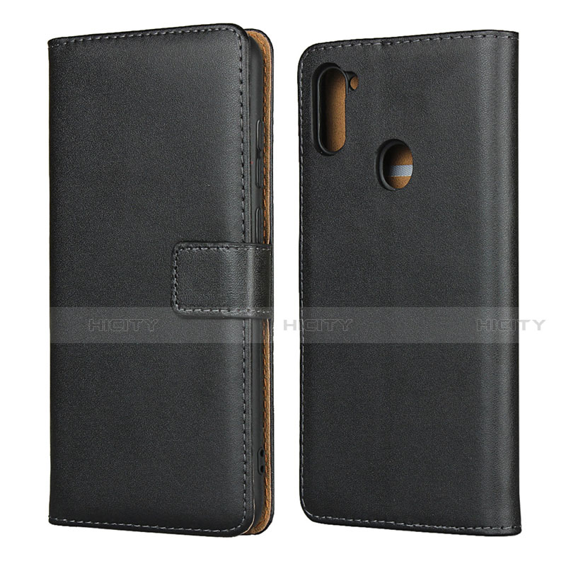 Funda de Cuero Cartera con Soporte para Samsung Galaxy A11 Negro