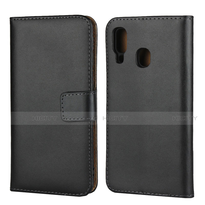 Funda de Cuero Cartera con Soporte para Samsung Galaxy A40 Negro