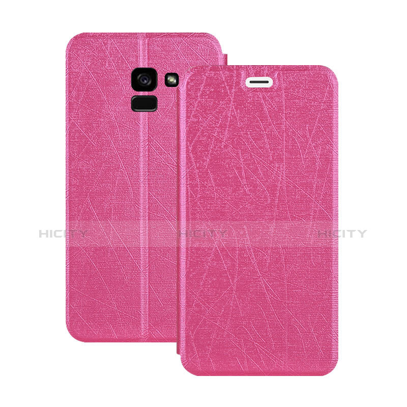 Funda de Cuero Cartera con Soporte para Samsung Galaxy A5 (2018) A530F Rosa Roja