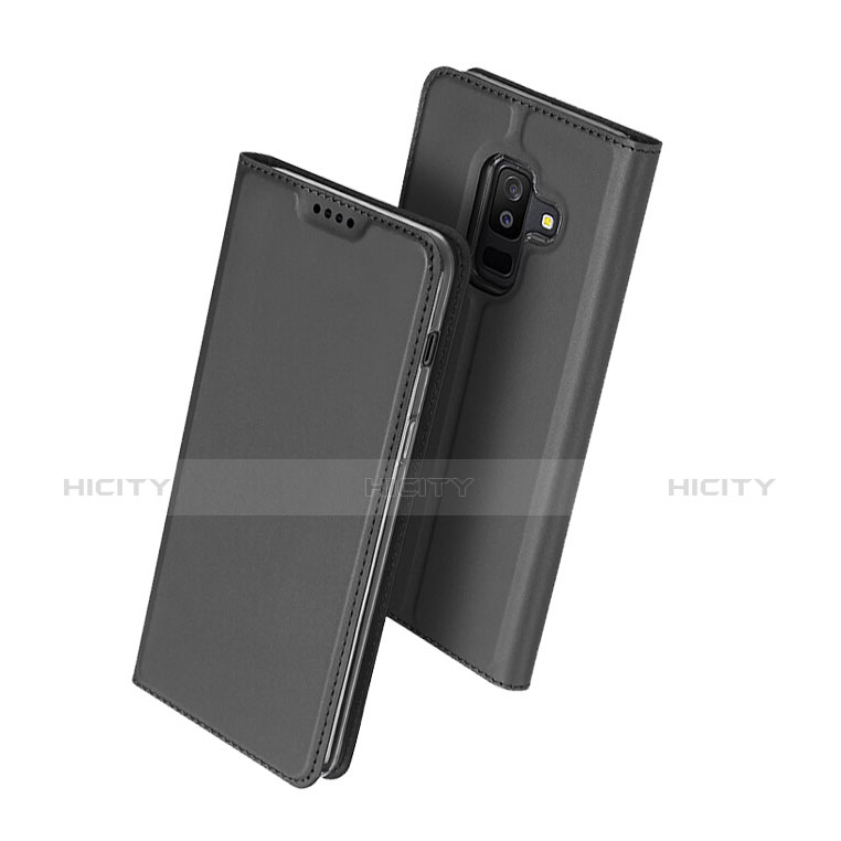 Funda de Cuero Cartera con Soporte para Samsung Galaxy A6 Plus (2018) Negro