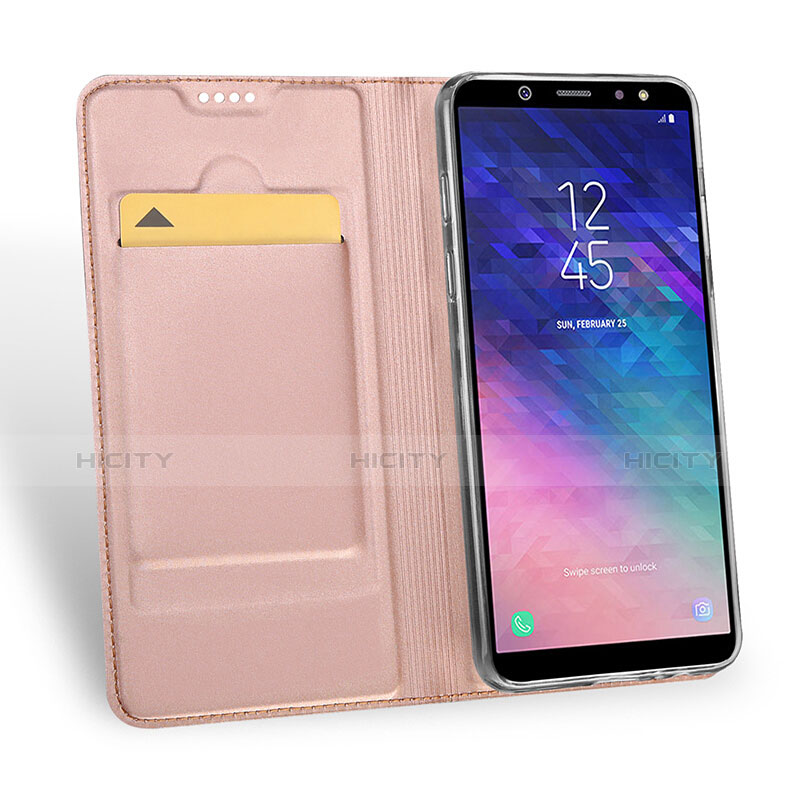 Funda de Cuero Cartera con Soporte para Samsung Galaxy A6 Plus (2018) Rosa