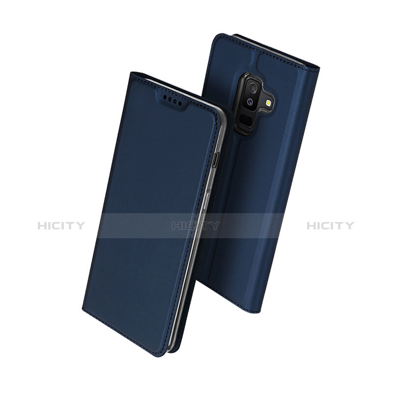 Funda de Cuero Cartera con Soporte para Samsung Galaxy A6 Plus Azul