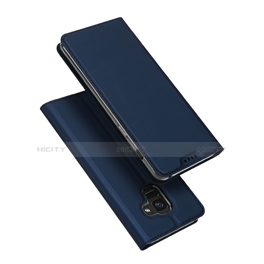 Funda de Cuero Cartera con Soporte para Samsung Galaxy A8 (2018) A530F Azul